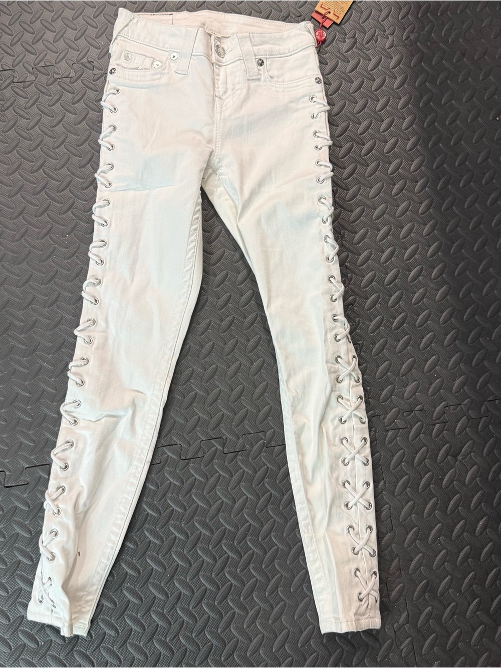 Y2K Lace-Up Side Skinny Jeans waist 24” - Women